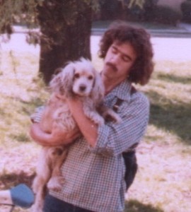 The author with his cocker spaniel, 1978.